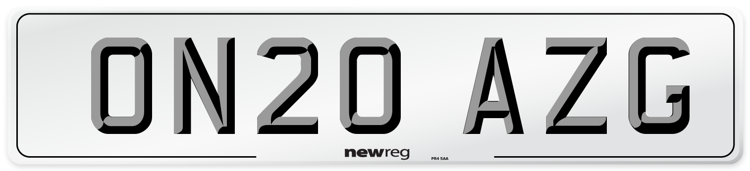 ON20 AZG Number Plate from New Reg